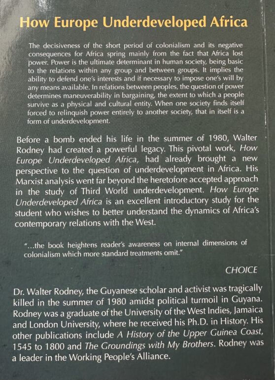 How Europe Underdeveloped Africa book by Walter Rodney