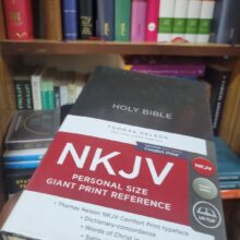 NKJV, Reference Bible, Personal Size Giant Print, Leathersoft, Blue, Red Letter, Comfort Print: Holy Bible, New King James Version Leather